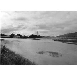 Flooded carpark at Cluden racecourse, Townsville. 