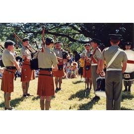 A military band at an Under 8's week activity in Anderson Park, Townsville, 1991