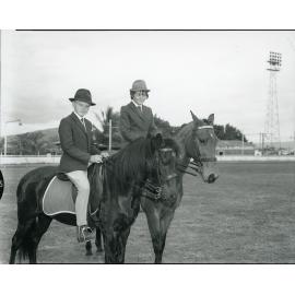 Equestrian competitors in the centre ring of the Townsville Show, 3 July 1968