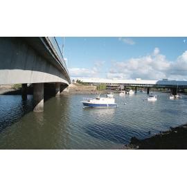 Boats in Ross Creek, between Victoria Bridge and George Roberts Bridge, Townsville, 1991