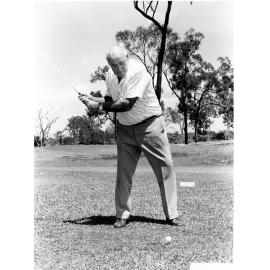 Mr Dan Gleeson, Mayor of Thuringowa, on the golf course. 