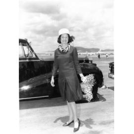 First lady, Lady Bird Johnson, the wife of U.S. President Lyndon Johnson, at Townsville airport, 23rd October, 1966. 