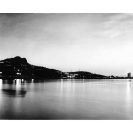 The Strand, Castle Hill and Melton Hill at dusk, Townsville. 