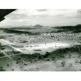 First buildings on the Copper Refinery site, Townsville, aerial view. 