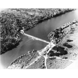 Black weir, on the Ross River, Townsville, 1967. Aerial view. 