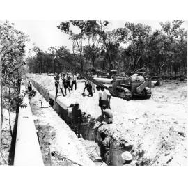 Pipe laying, duplication of the Mount Spec pipeline, Townsville, 1967. 