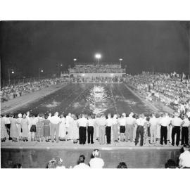 Swimming carnival during the Jubilee Celebrations, Tobruk Memorial Baths, Townsville, 31 December 1951