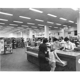 [City Library circulation desk, Townsville, 1978] 