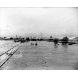 Flooding at Rooney's Bridge, Townsville, 1968. 