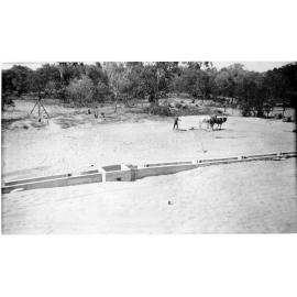 Treatment works, looking down on sludge drying beds, Townsville, September 1938. 