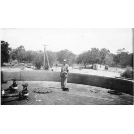 Steel dome, secondary digestion tank, collapsed 26th January 1939. Treatment works, Townsville. 