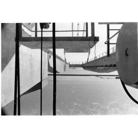 Container crane, Townsville harbour, South Townsville, Townsville, 6 June 1974