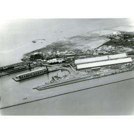 Aerial view of Harbour Board reclamation, South Townsville, 31 May 1969