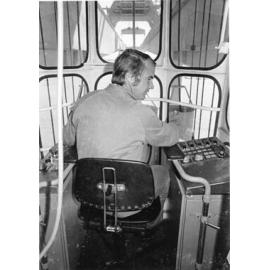 Container crane, Townsville harbour, South Townsville, Townsville, 6 June 1974