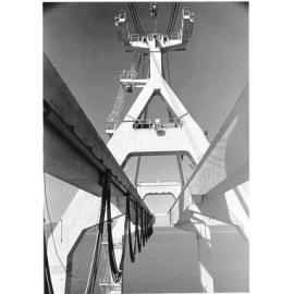Container crane, Townsville harbour, South Townsville, Townsville, 6 June 1974