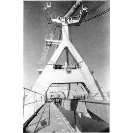 Container crane, Townsville harbour, South Townsville, Townsville, 6 June 1974