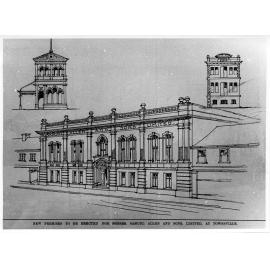 Sketch of proposed new premises for Samuel Allen & Sons Ltd., Townsville, 1897