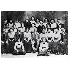 Staff of Hillman Brothers, tailors, mercers and general outfitters, Flinders Street, opposite Post Office, Townsville, 1913