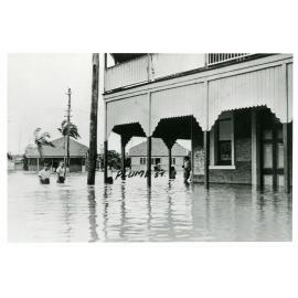 Flooding around the Empire Hotel, Plume Street, South Townsville, 3 March 1946