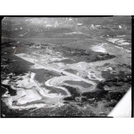 Savanna drag strip and speedway, Racecourse Road, Cluden, Townsville, aerial view, 1970
