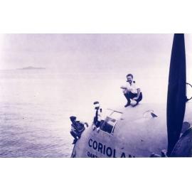 The crew of the Flying Boat Coriolanus engaged in the rescue of the crew of a Flying Fortress bomber near Rasu Island, 1942