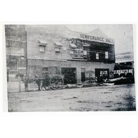 The Temperance Hall, corner of Flinders and Stanley Strets, Townsville, after Cyclone Leonta, 1903