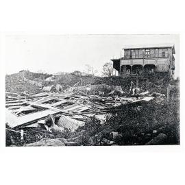 "Mr. White's residence, Stanton Hill, razed to the ground" after Cyclone Leonta, 4 April 1903