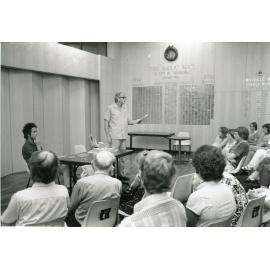 Tom Uren at an anti uranium debate, Townsville, 4 April 1977