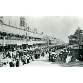 Armistice Day parade, Flinders Street, Townsville City, Townsville, 11 November 1918
