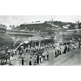 Armistice Day parade, Japanese citizens marching, Flinders Street Central, Townsville City, Townsville, 11 November 1918