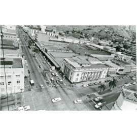 Aerial view of the corner of Flinders and Stokes Street, Townsville, 1975