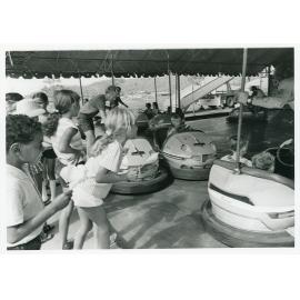 The Lions Merry Muster and children on the Dodgem Cars, Townsville, 1 November 1973