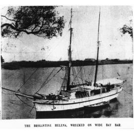 The Brigantine Helena, wrecked on a Wide Bay Bar
