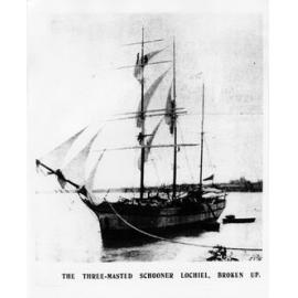 The three masted Schooner Lochiel, broken up