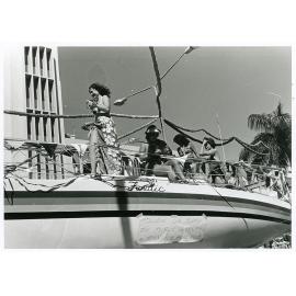 Pacific Festival parade float, Flinders Street, Townsville, 1979