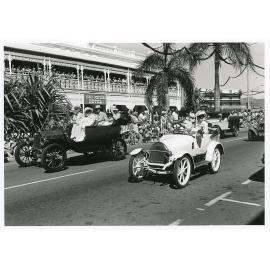 Vintage cars in the Pacific Festival parade, Flinders Street, Townsville, 1979