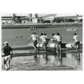 Pacific Festival raft race, the Strand, Townsville, 1979