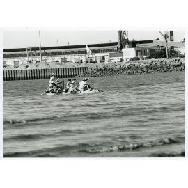 Pacific Festival raft race, the Strand, Townsville, 1979