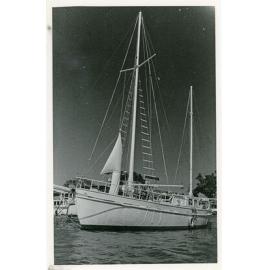 Yacht in Ross Creek, Townsville, 1970