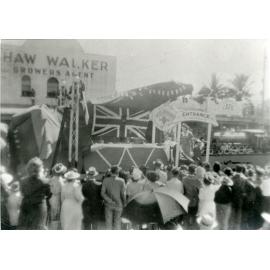 Victory Parade opposite the Railway Station, Flinders Street West, Townsville, 10 June 1946