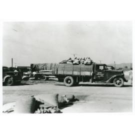 Packing up at the showgrounds after the Victory Day celebrations, 10 June 1946