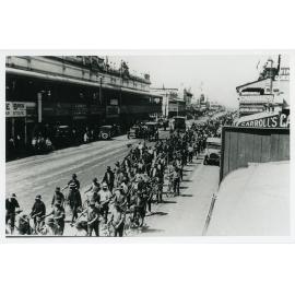Armistice Day parade, Flinders Street, Townsville City, Townsville, 11 November 1918
