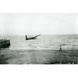 United States Air Force plane in the water near Strand Beach, circa 1942