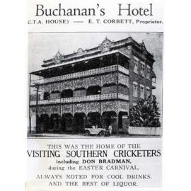 Buchanan's Hotel, Sturt Street, Townsville, 1931, advertisement