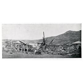 The Norman Hall, corner of Sturt and Stokes Street after Cyclone Leonta, 1903