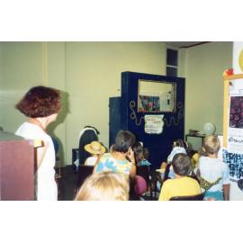 [50th birthday celebrations, puppet show at the City Library, Townsville Municipal Library Service, 1988 