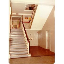 [Staircase in City Building, showing the entrance to the Children's Library, Townsville, 1978.] 