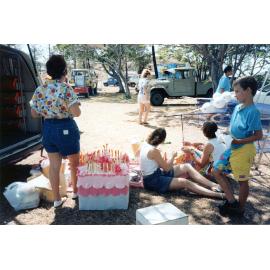 Townsville Public Library's bookmobile decorated for the library's 50th birthday, 1988