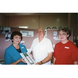 Mr John Mathew and Librarians Joycelyn Brent and Cecilia O'Donnell at the launch of the publication Highways and Byways: the origins of Townsville street names, Townsville, 1995