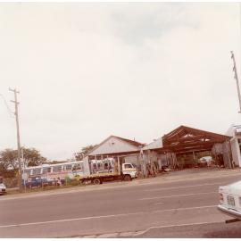 Demolition of the Hermit Park Bus depot, Townsville, 1985